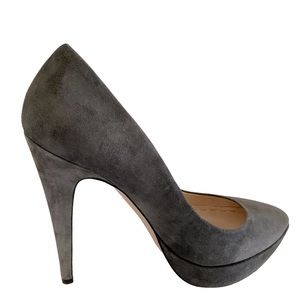 EUC Miu Miu Gray Suede Stiletto Heels Size 38 Beautiful